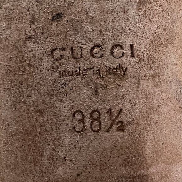 Gucci Monogram Heart Logo Thong Sandals Beige Gold Size EU 38.5 - Picture 7 of 9